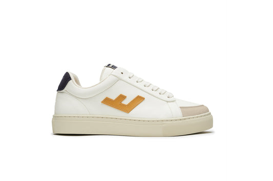 Baskets vegan en recyclé - classic 70s off white mustard ecru
