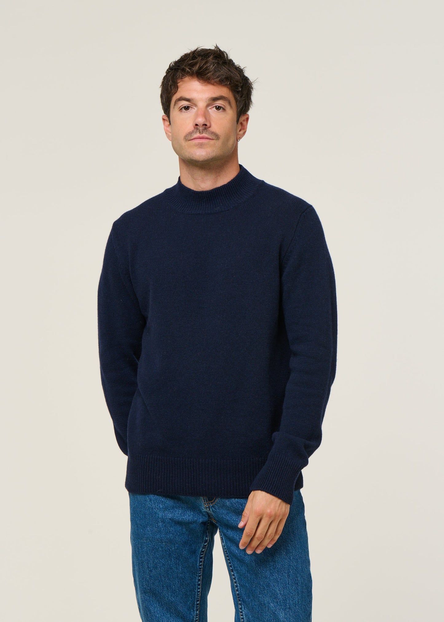 Pull en cachemire recyclé | bleu "clemente - blu mora"