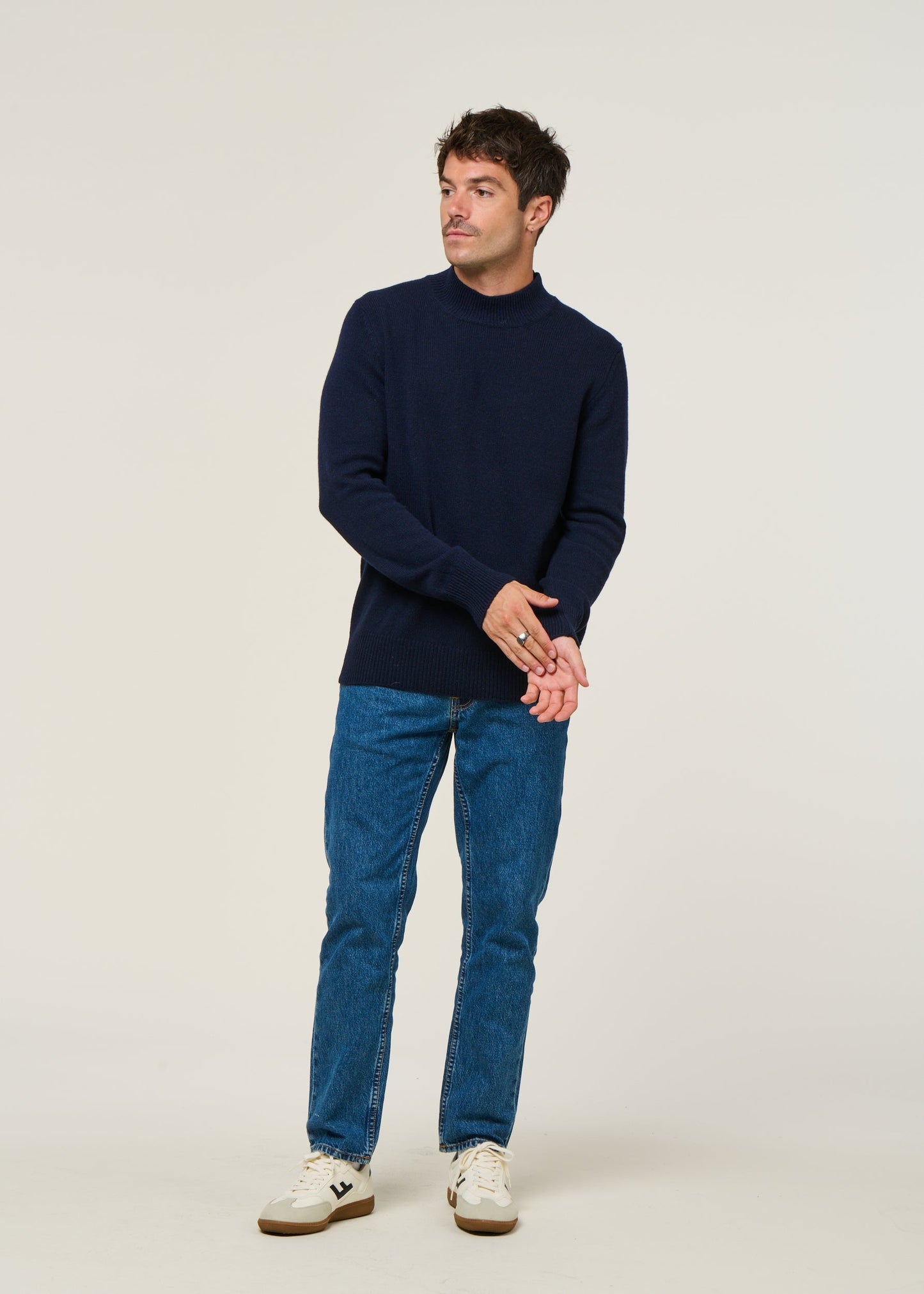 Pull en cachemire recyclé | bleu "clemente - blu mora"