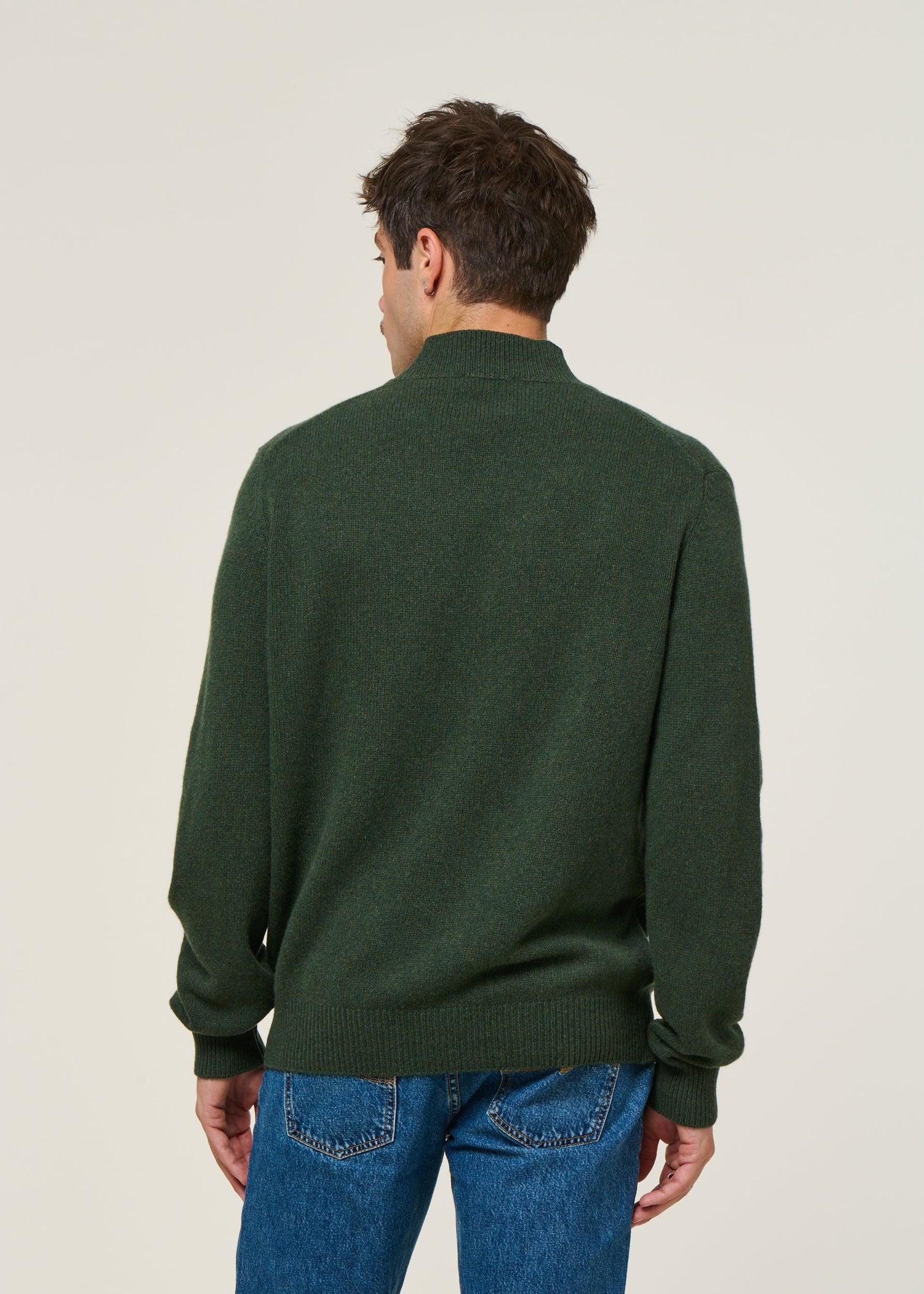 Pull en cachemire recyclé | vert "clemente - verde muschio"