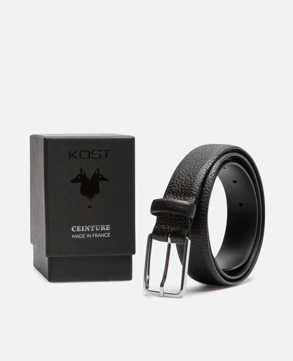 Ceinture en cuir tannage végétal | noir "corleone - noir"