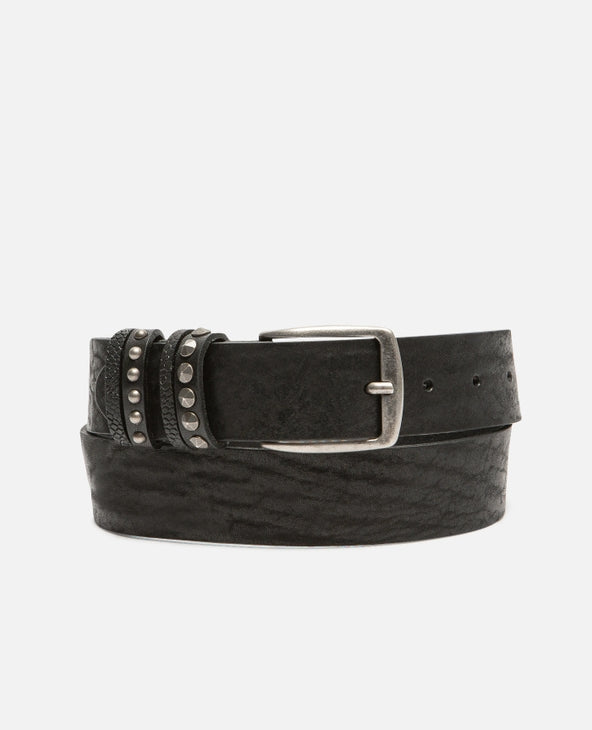 Ceinture en cuir tannage végétal | noir "costello - noir"