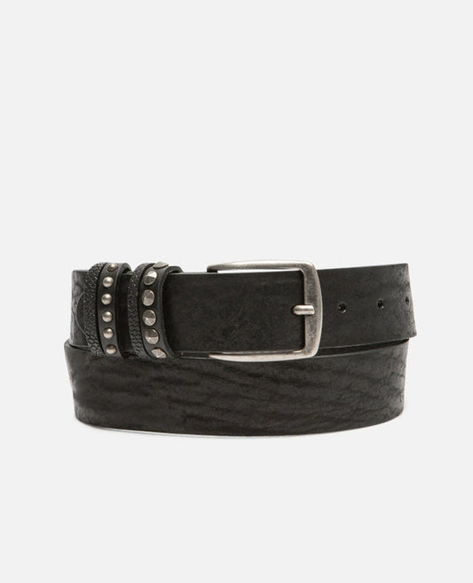 Ceinture en cuir tannage végétal | noir "costello - noir"