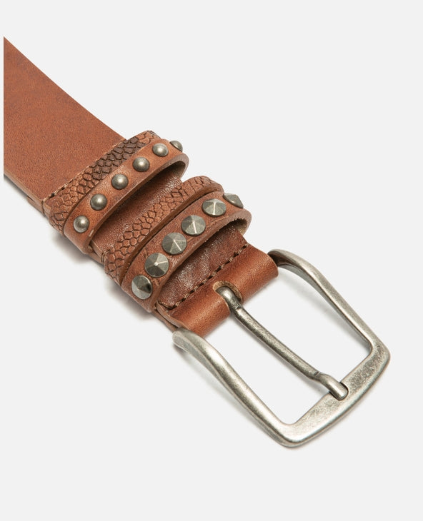 Ceinture en cuir tannage végétal | marron "costello - tabac"