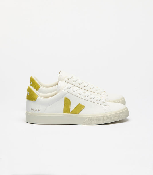 Baskets en cuir chromefree et suède | blanc et jaune "campo extra-white liquor"