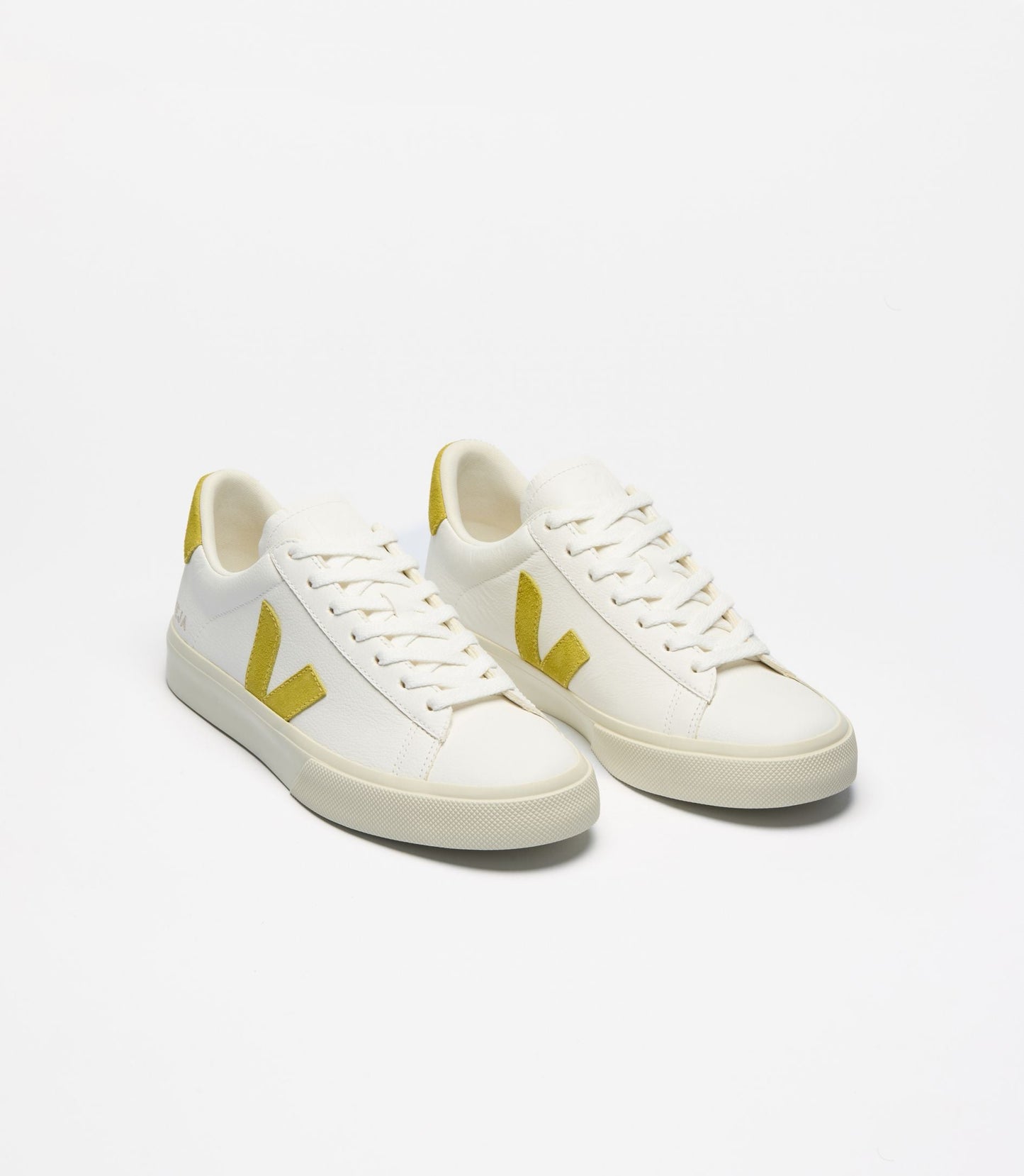 Baskets en cuir chromefree et suède | blanc et jaune "campo extra-white liquor"