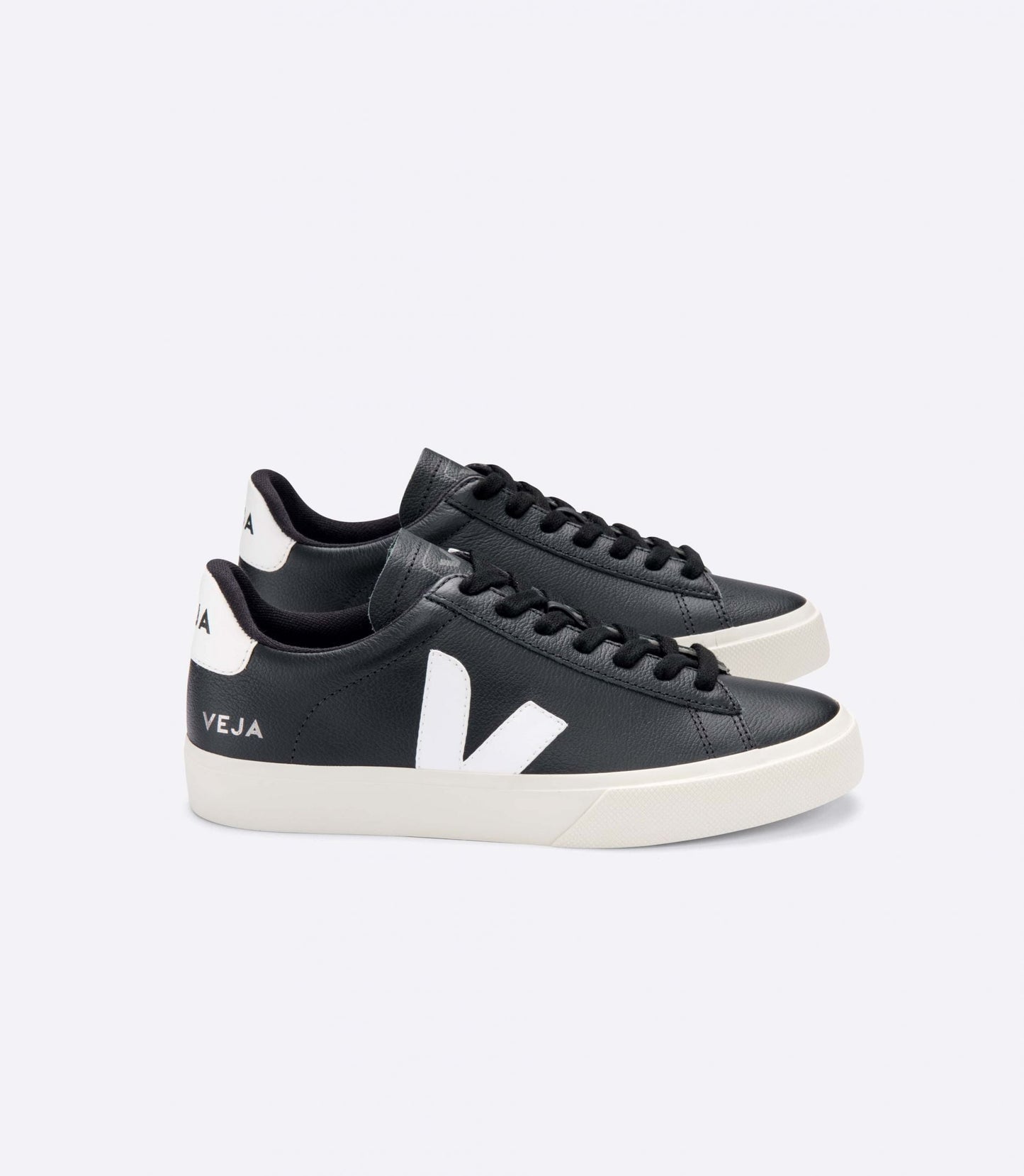 Baskets en cuir certifié | noir et blanc "campo chromefree leather black white"