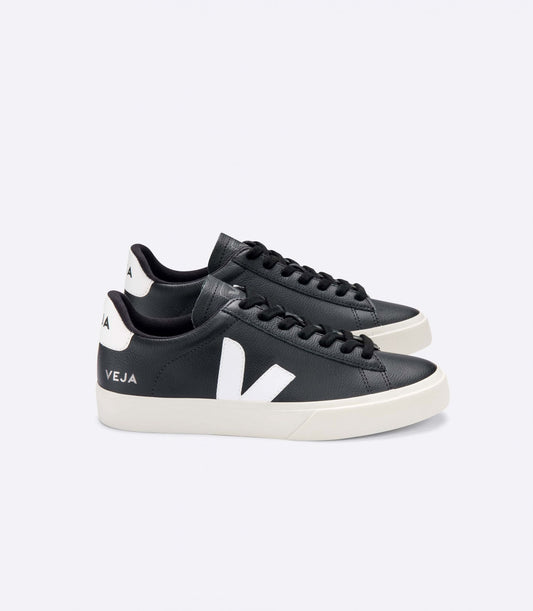 Baskets en cuir certifié | noir et blanc "campo chromefree leather black white"
