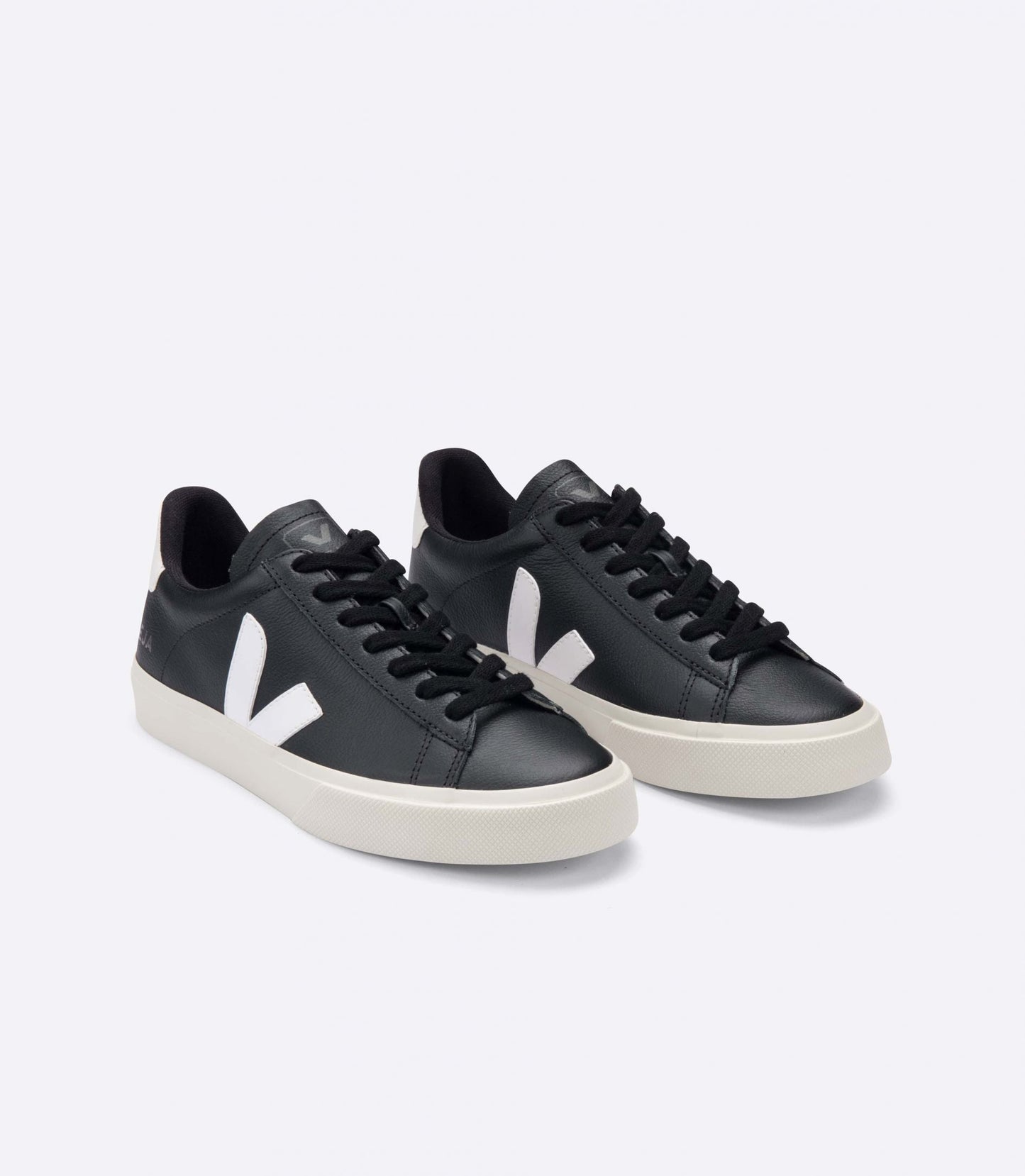 Baskets en cuir certifié | noir et blanc "campo chromefree leather black white"