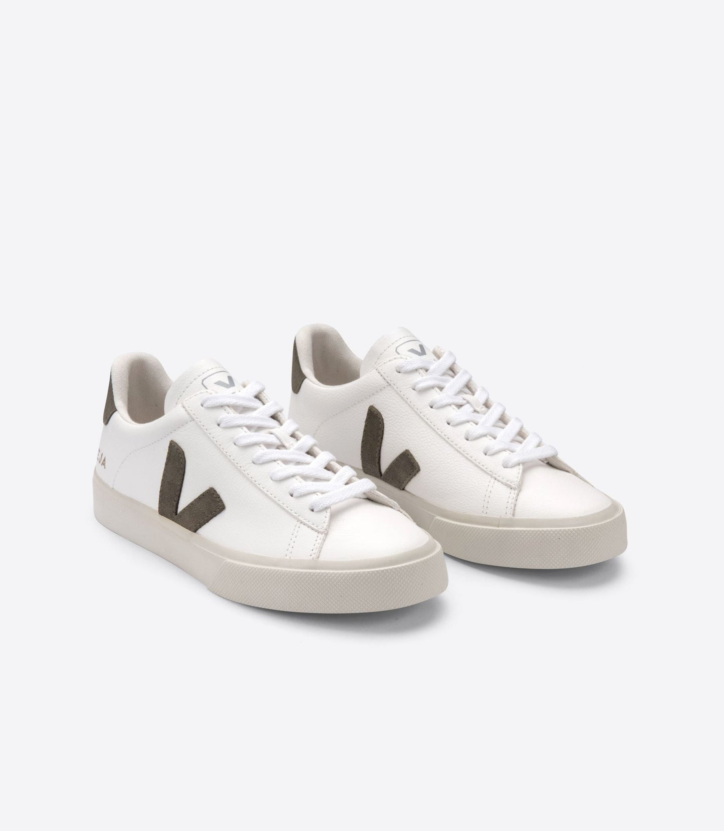 Baskets en cuir certifié | blanc et kaki "campo chromefree leather extra white kaki"
