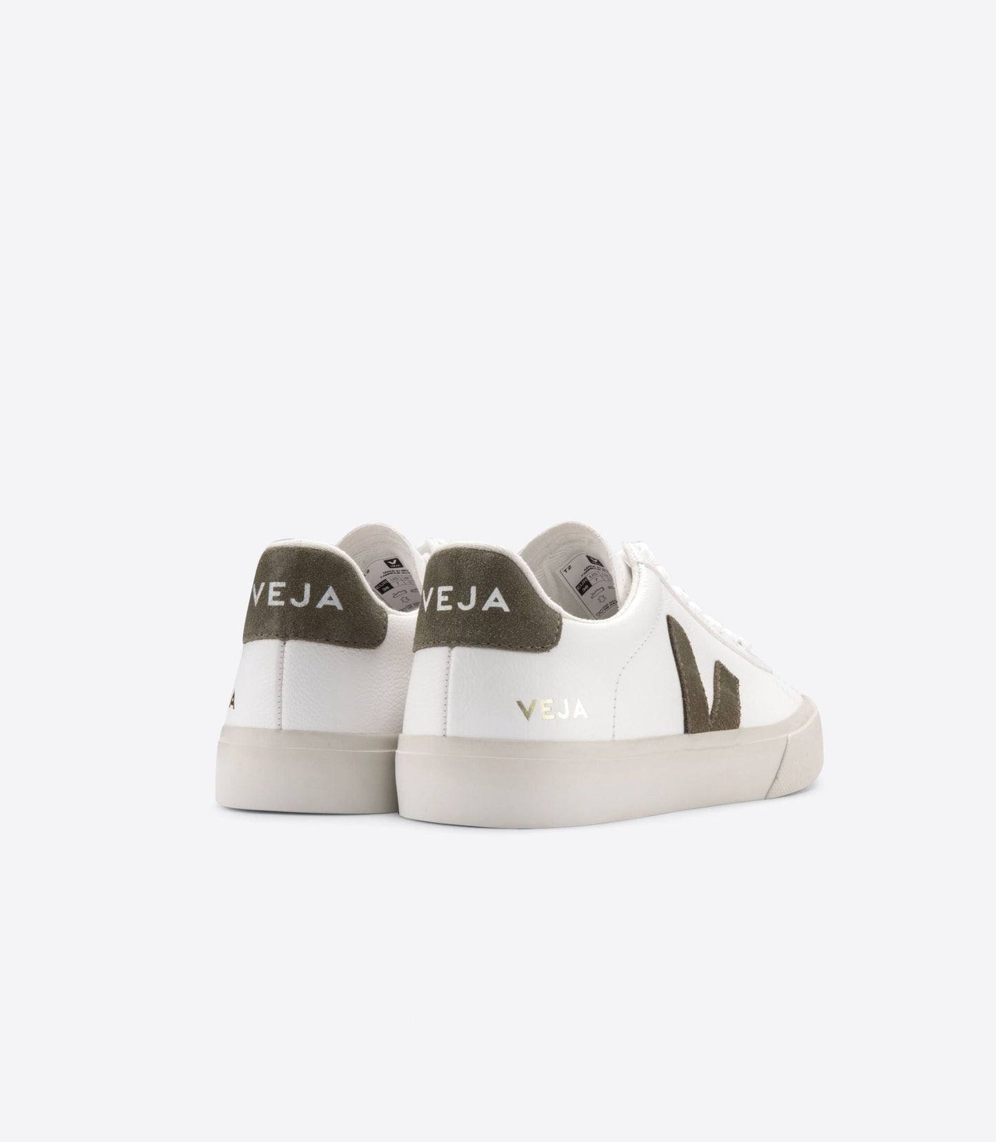 Baskets en cuir certifié | blanc et kaki "campo chromefree leather extra white kaki"