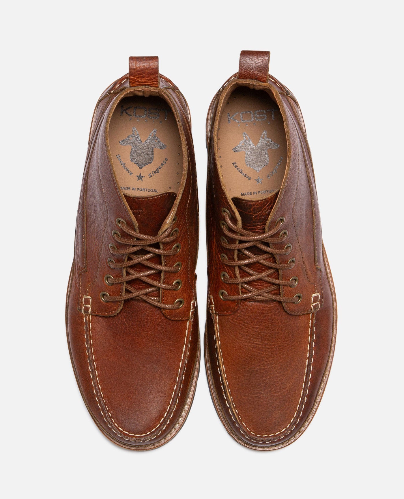 boots Chukka en cuir certifié | Marron "crispy su cognac"