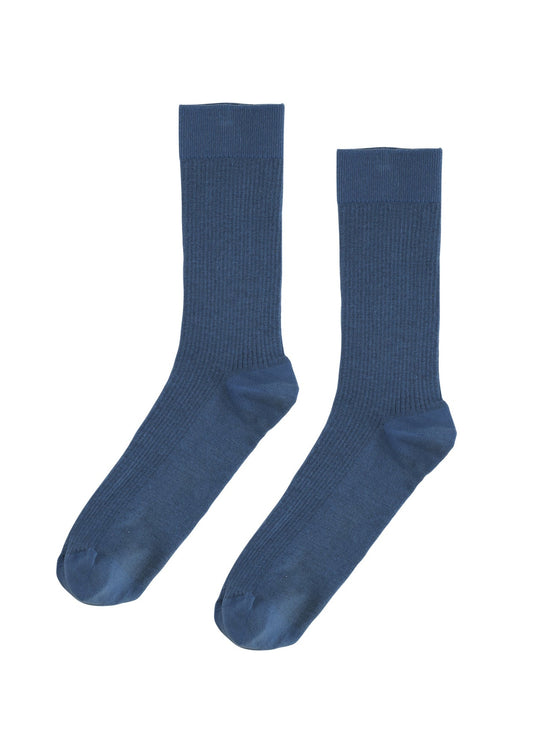 Chaussettes hautes en coton bio | bleu "Petrol Blue"
