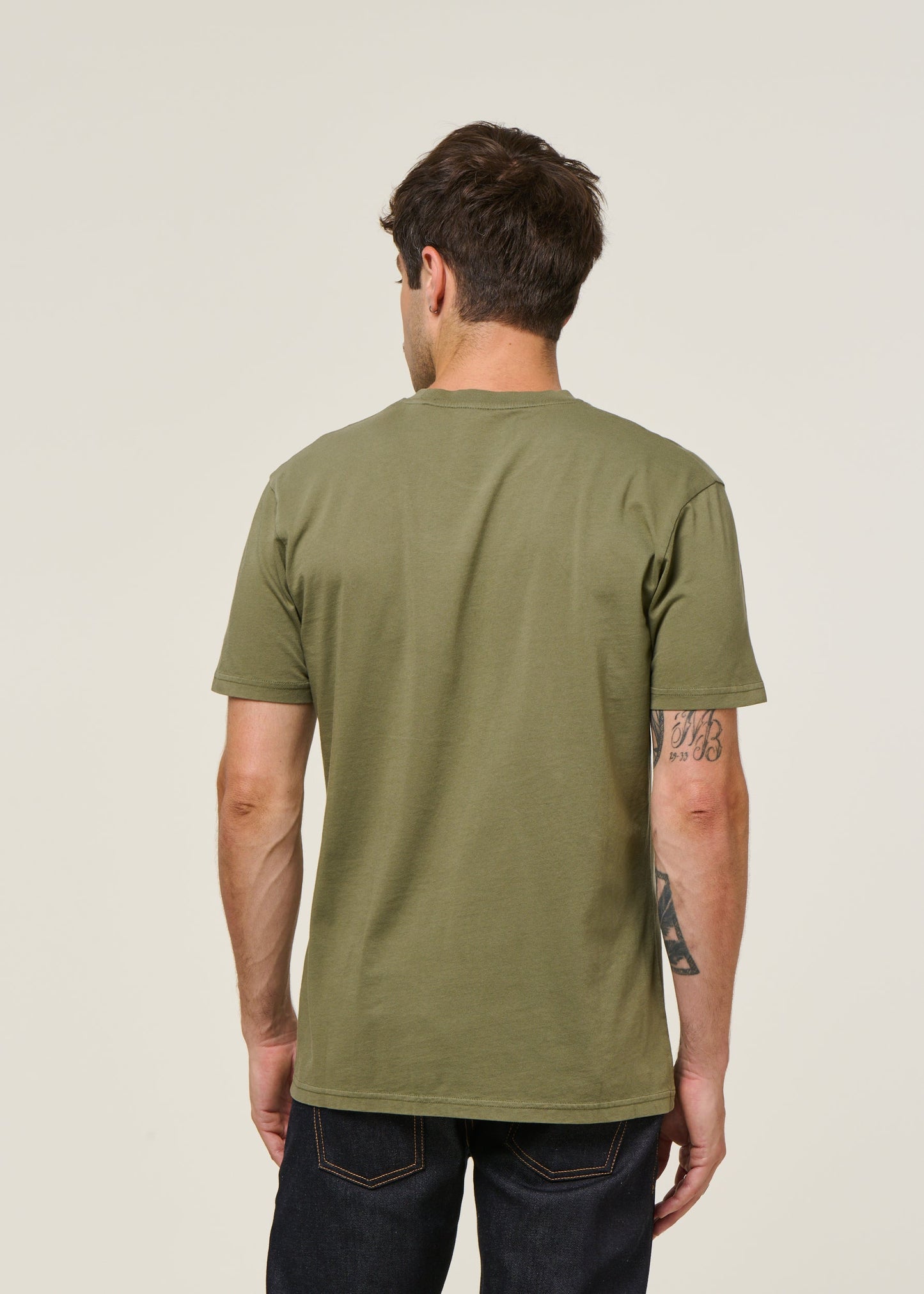 T-shirt manches courtes en coton bio | vert "dusty olive"
