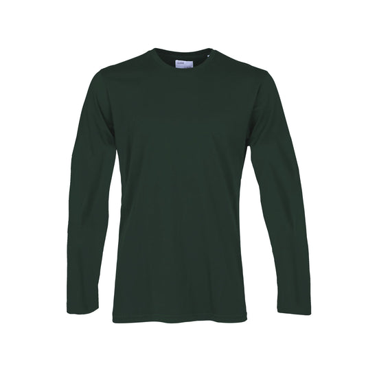 T-shirt manches longues vert foncé en coton bio - hunter green