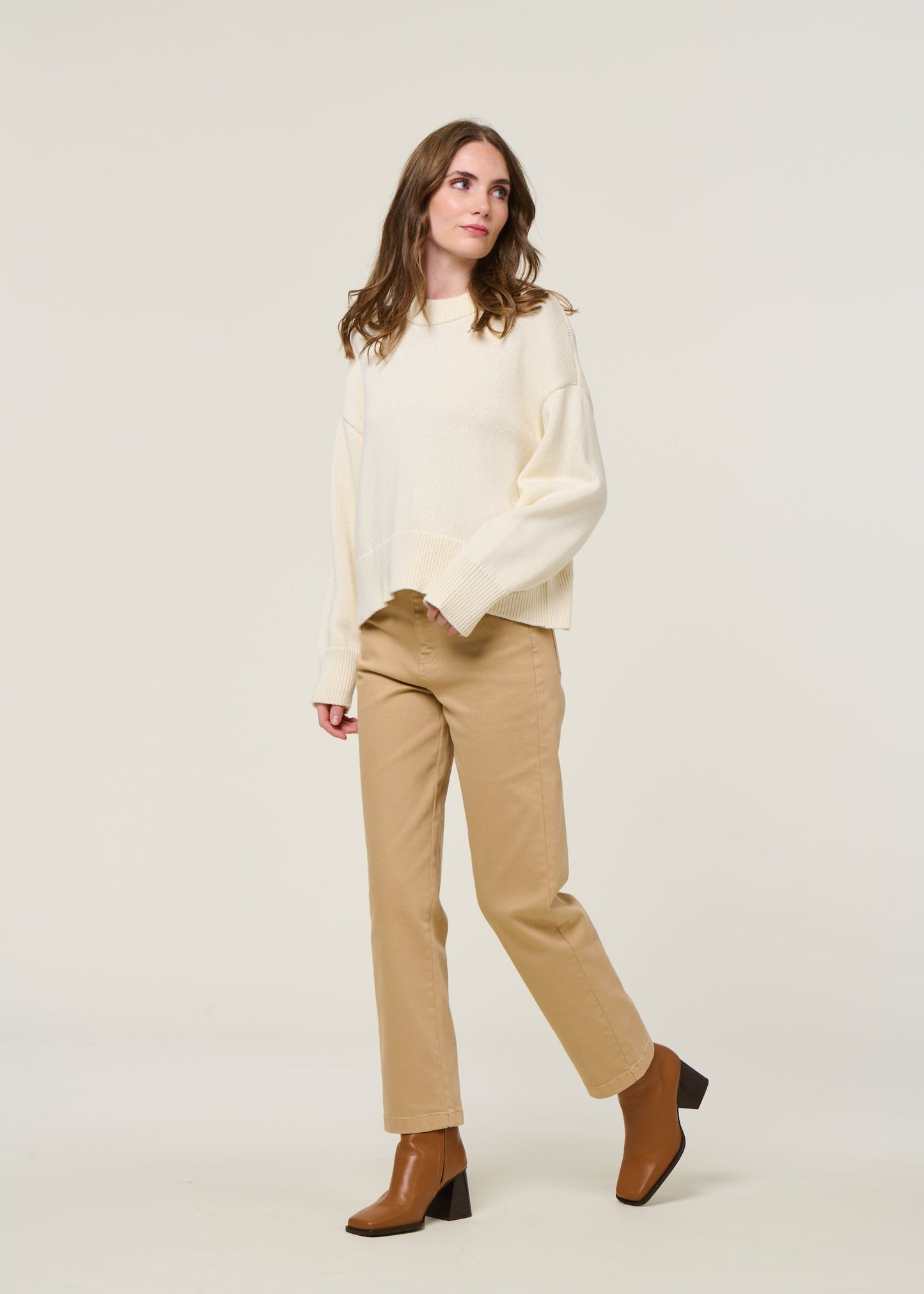 Pull en coton bio | beige "yagmur"