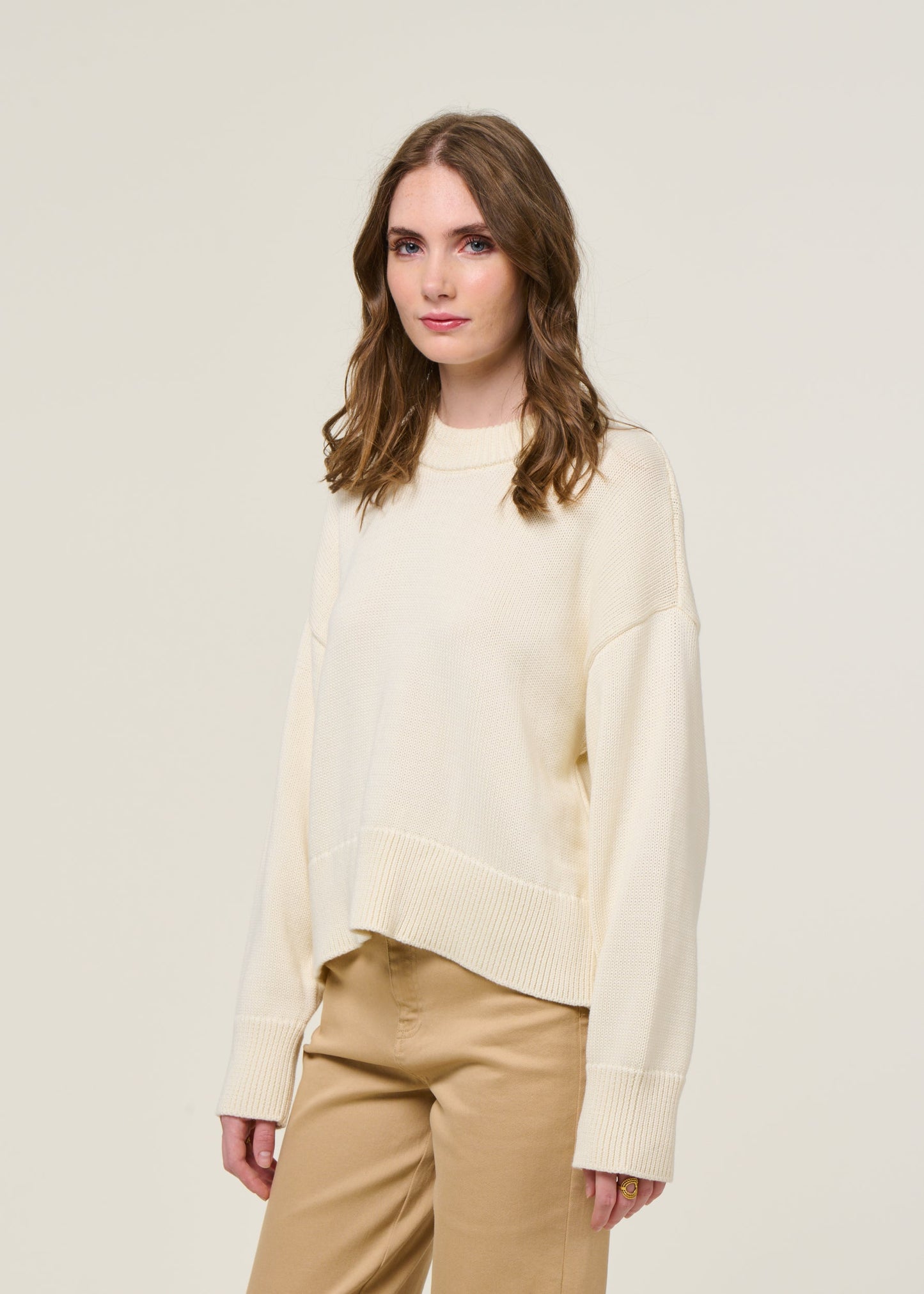 Pull en coton bio | beige "yagmur"