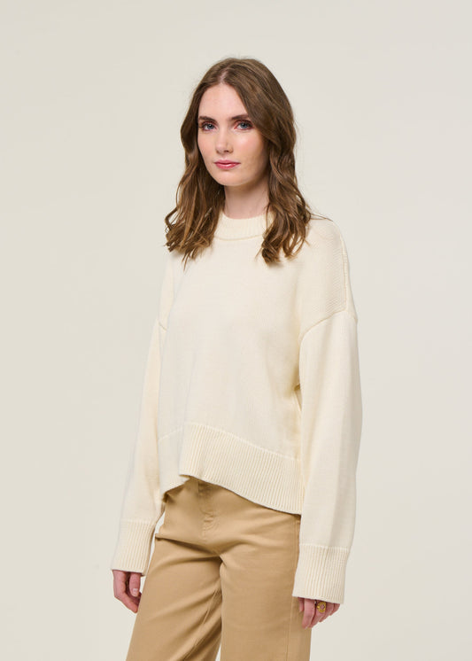 Pull en coton bio | beige "yagmur"