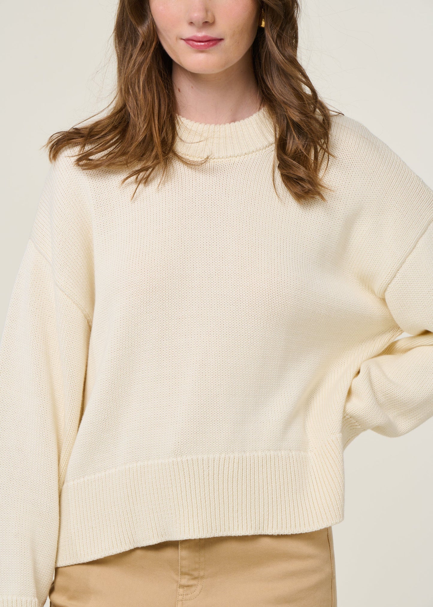 Pull en coton bio | beige "yagmur"