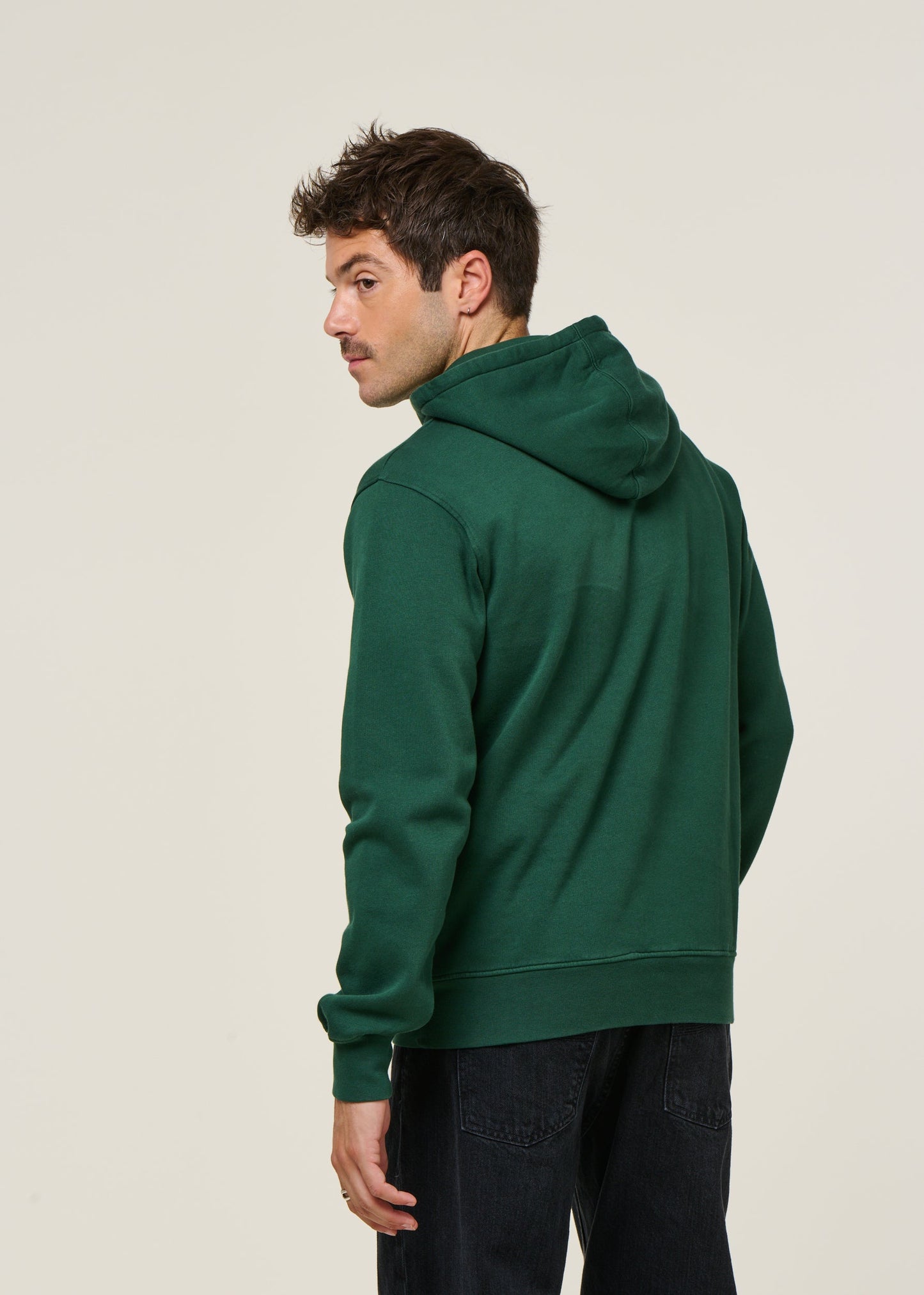 Sweat à capuche en coton bio | vert "Emerald green"