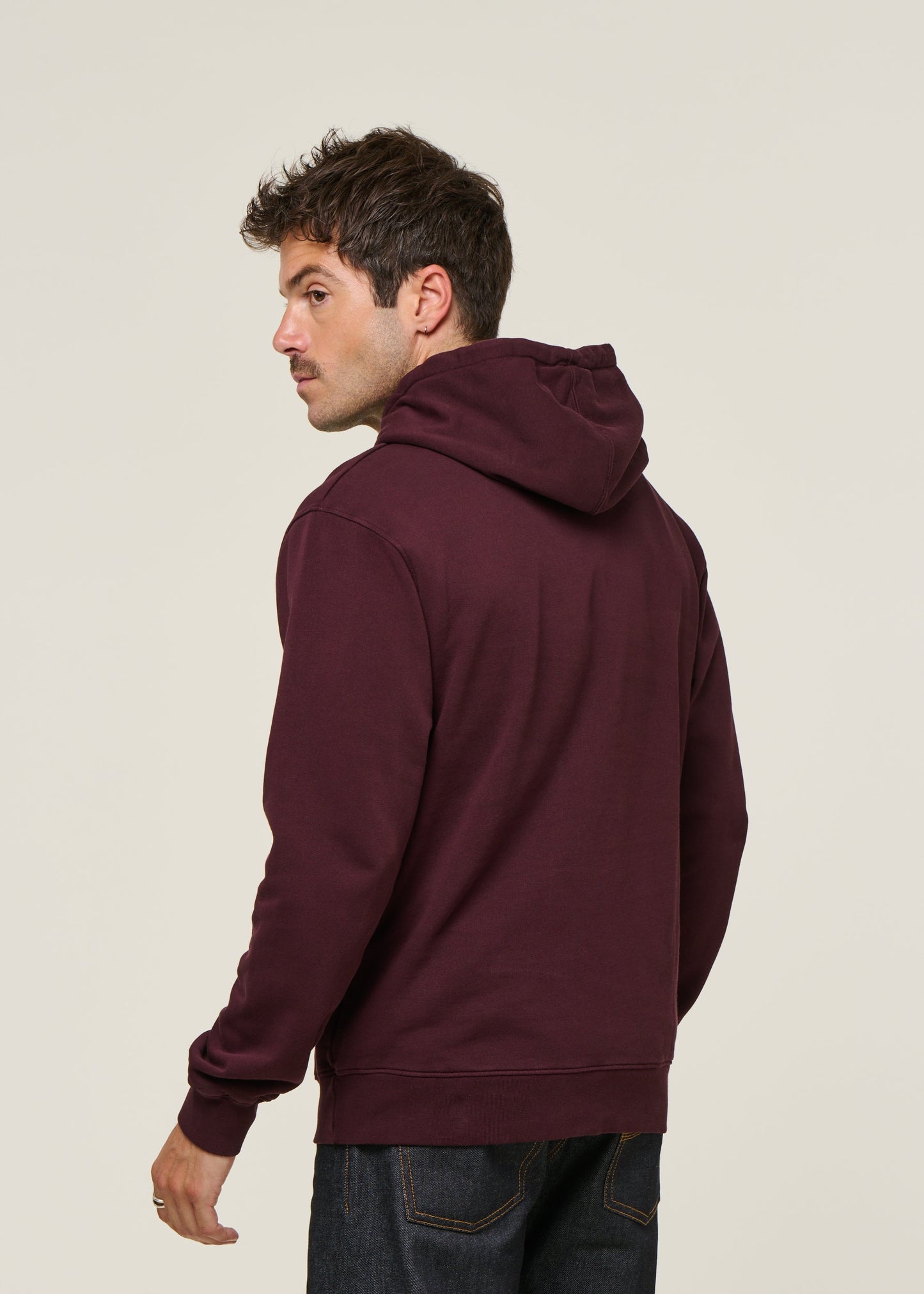 Sweat à capuche  en coton bio | bordeaux "Oxblood Red"