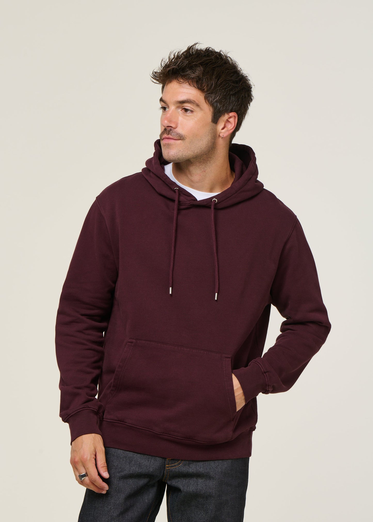 Sweat à capuche  en coton bio | bordeaux "Oxblood Red"