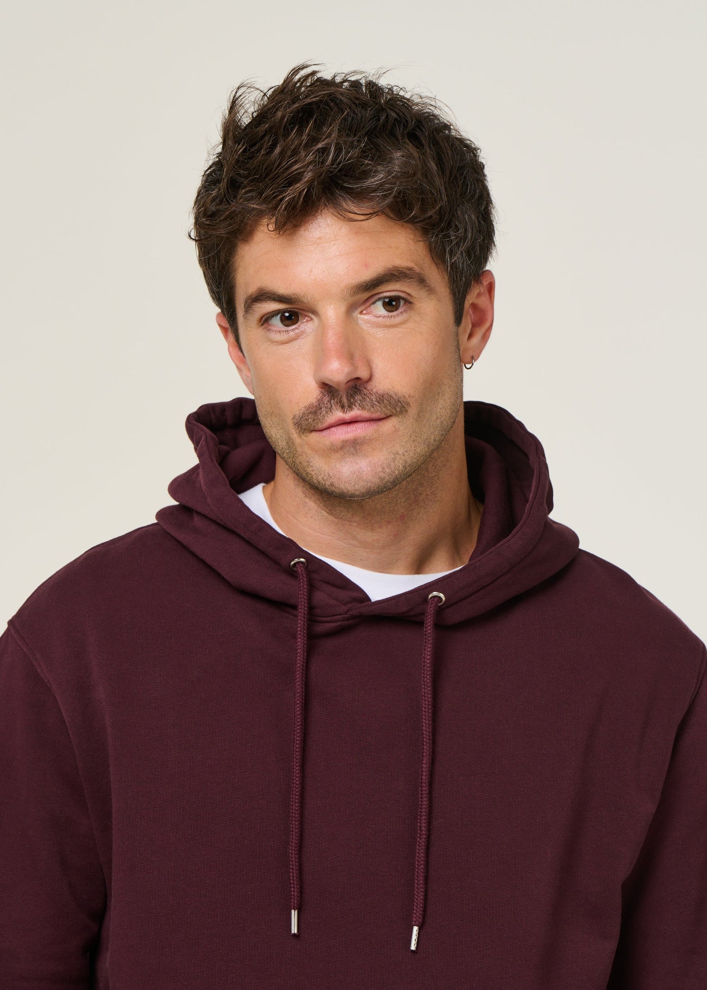 Sweat à capuche  en coton bio | bordeaux "Oxblood Red"