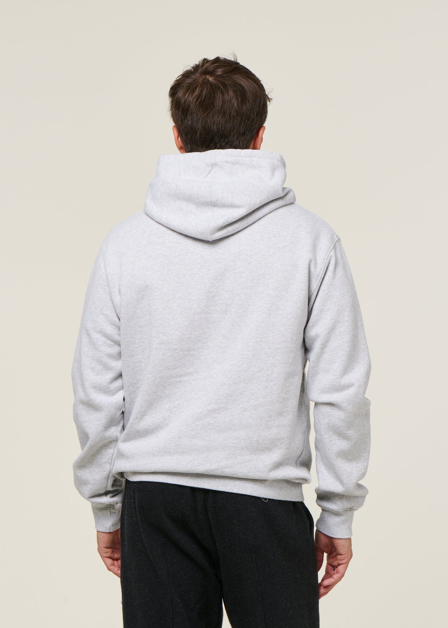 Sweat à capuche gris clair en coton bio - snow melange