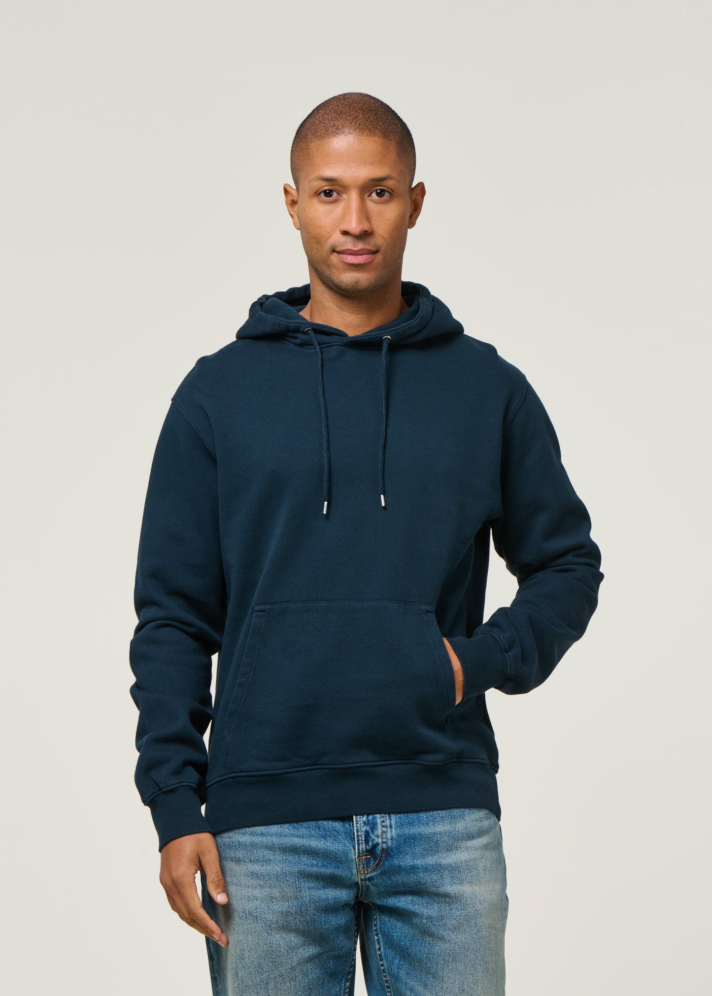 Sweat à capuche en coton bio | marine "Navy blue"