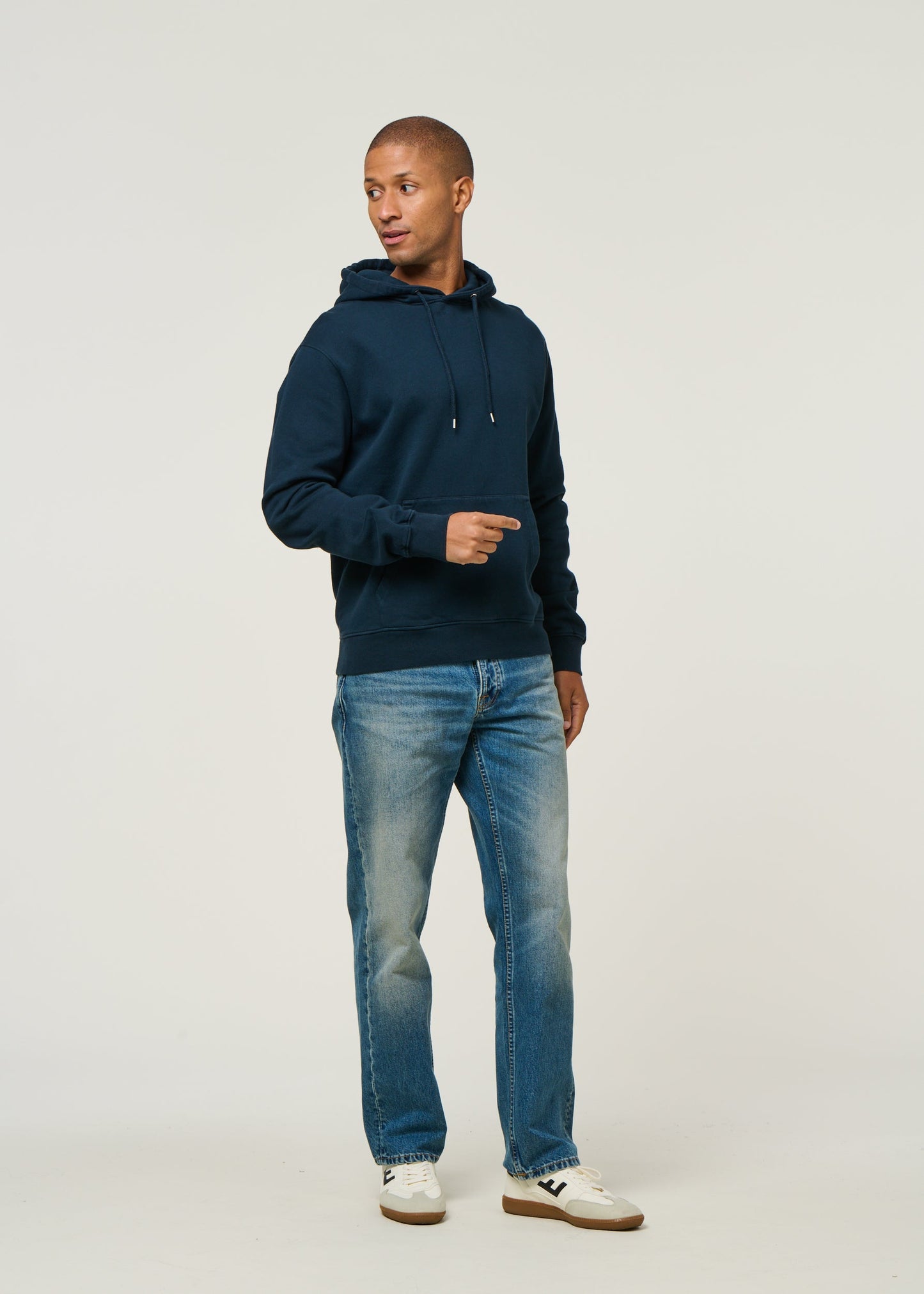 Sweat à capuche en coton bio | marine "Navy blue"
