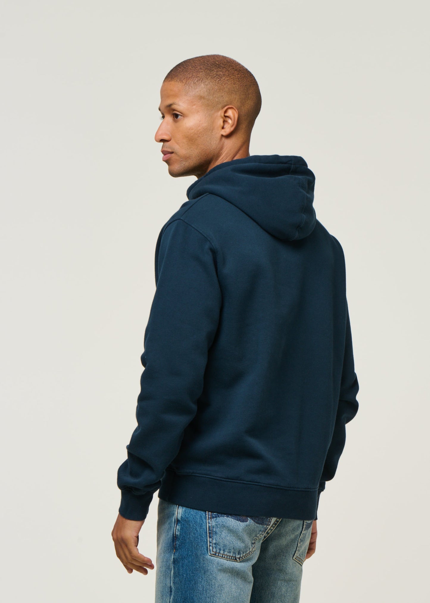 Sweat à capuche en coton bio | marine "Navy blue"