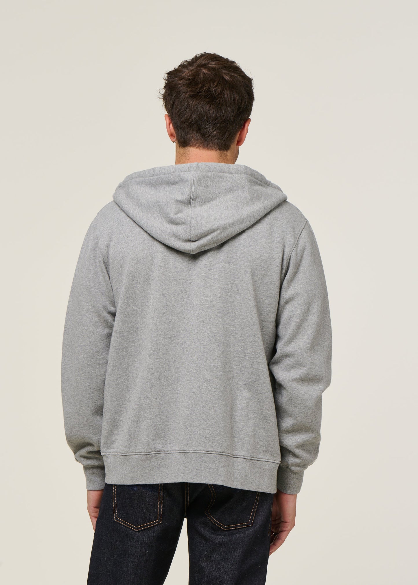 Sweat zippé en coton bio | gris "heather grey"