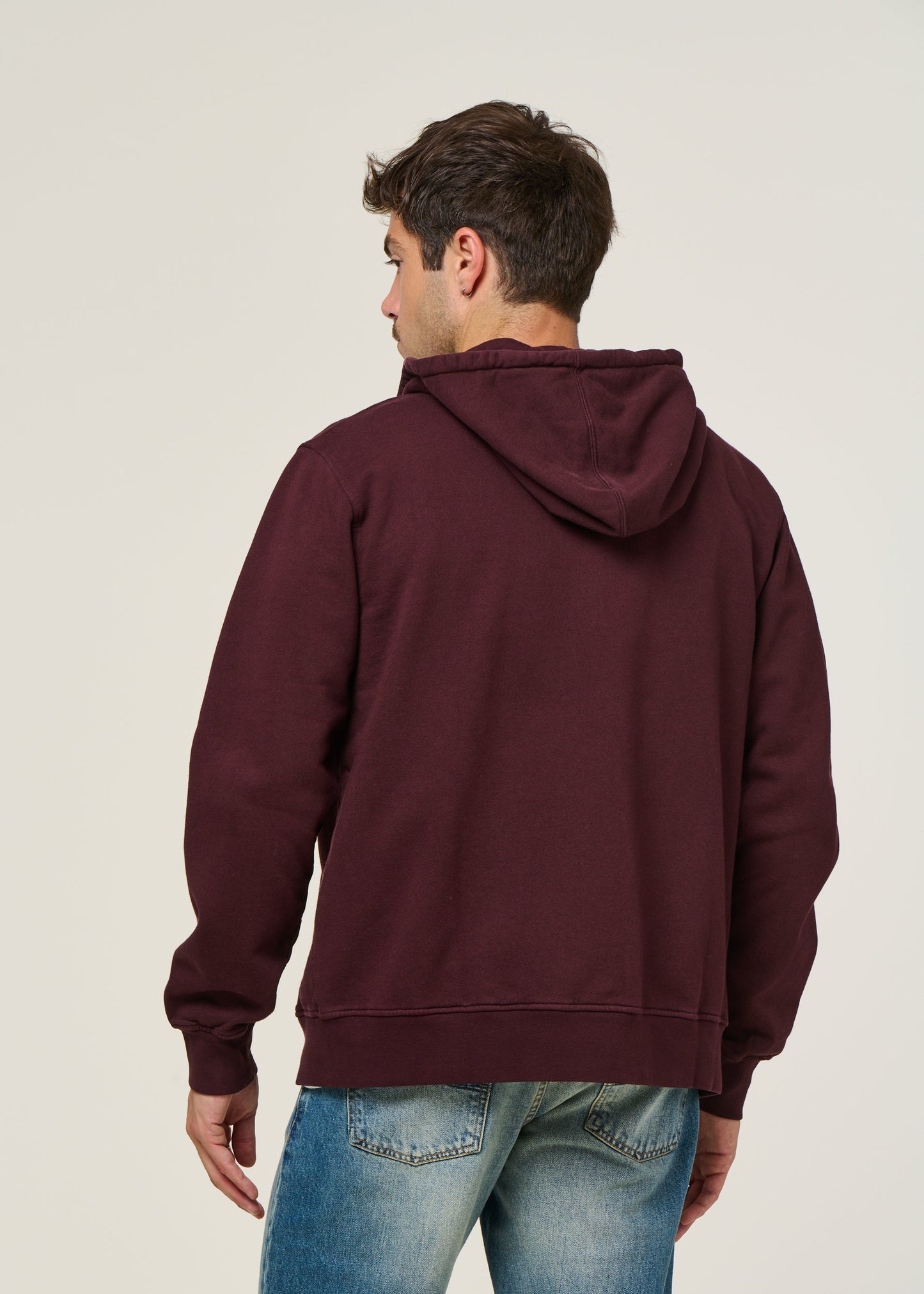 Sweat à capuche zippé en coton bio | bordeaux "Oxblood Red"