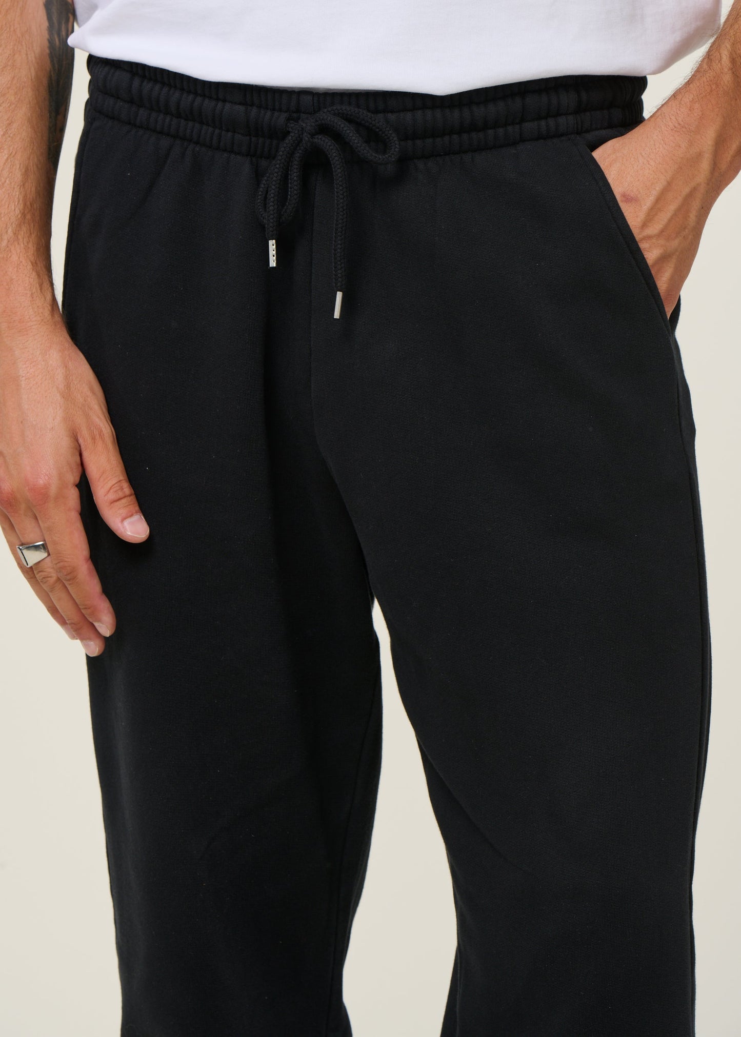 Jogging en coton bio | noir "Deep black"
