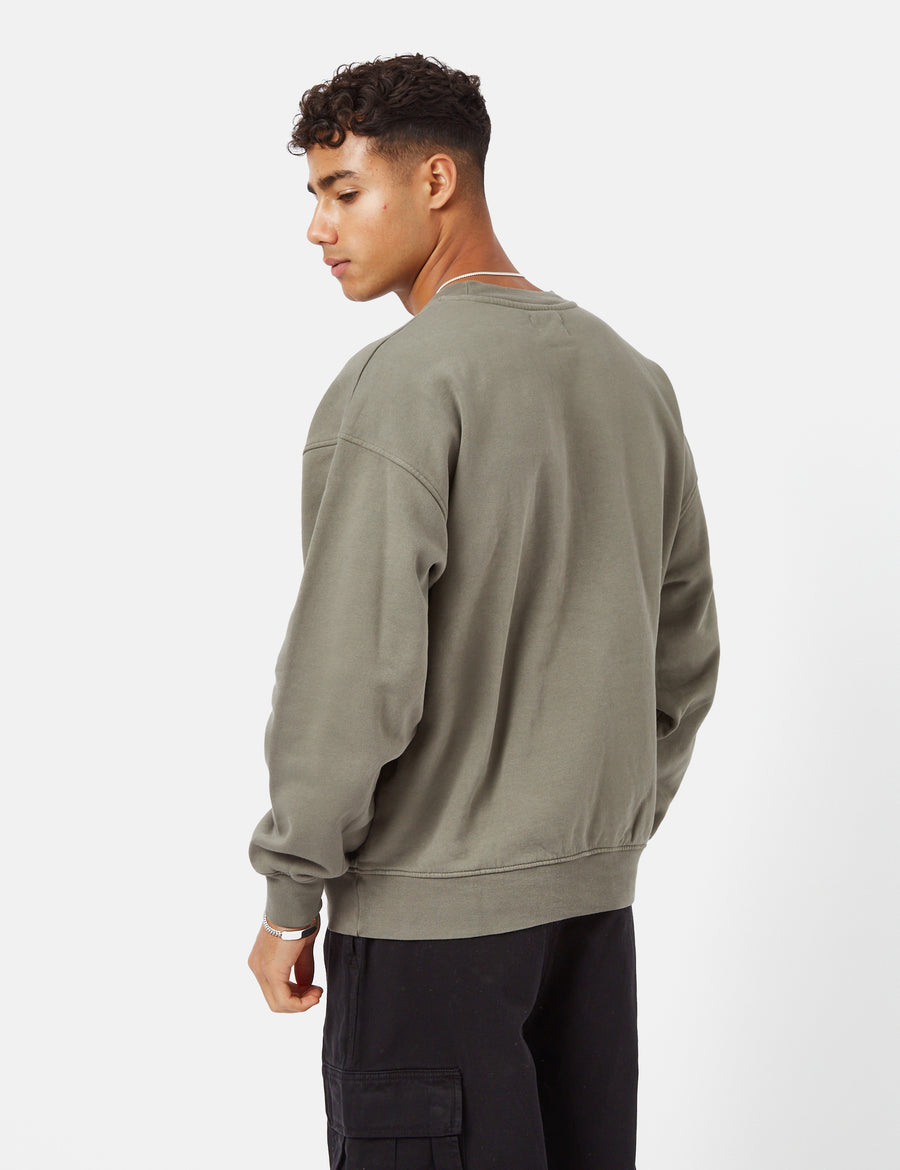 Sweat mixte oversize en coton bio | kaki "dusty olive"