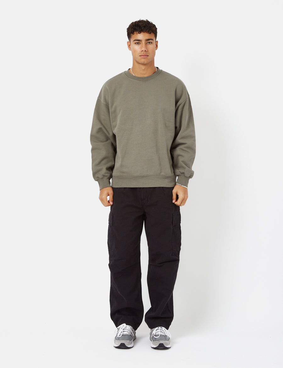 Sweat mixte oversize en coton bio | kaki "dusty olive"