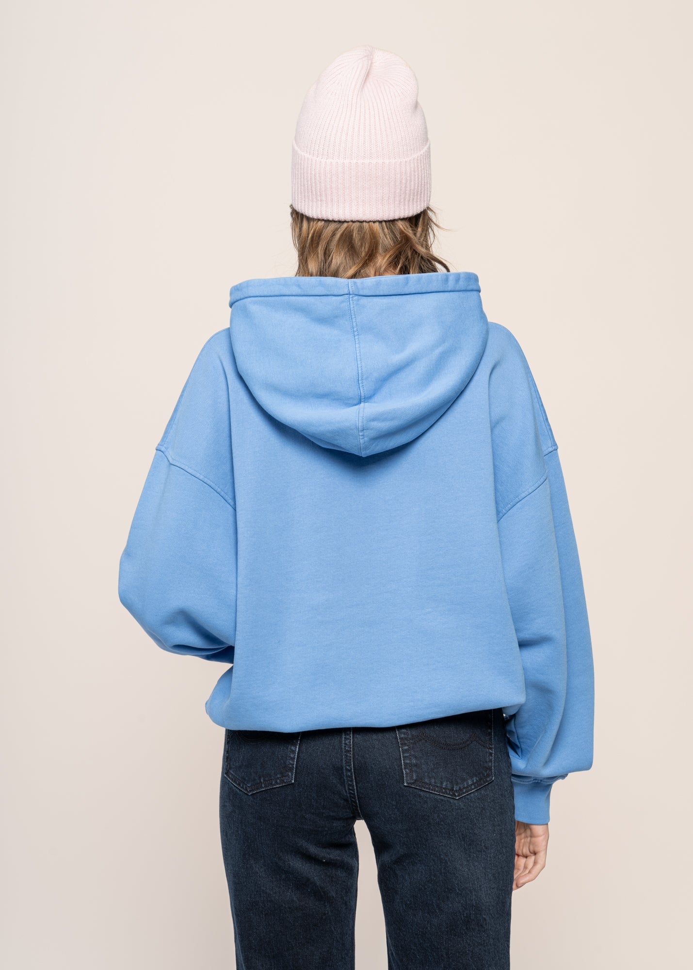 Sweat à capuche oversize en coton bio | bleu "sky blue"