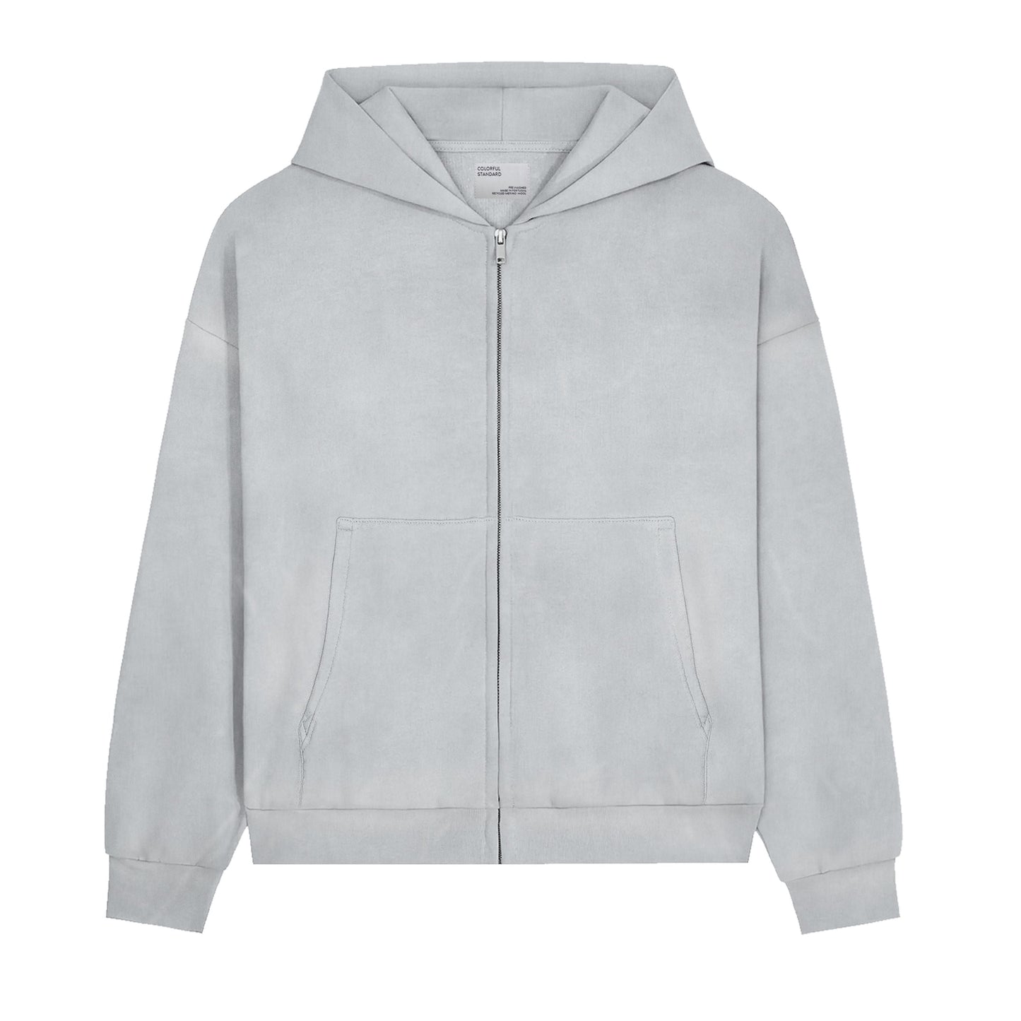 Sweat zippé oversize en coton bio | gris "organic oversized zip hood - faded grey"