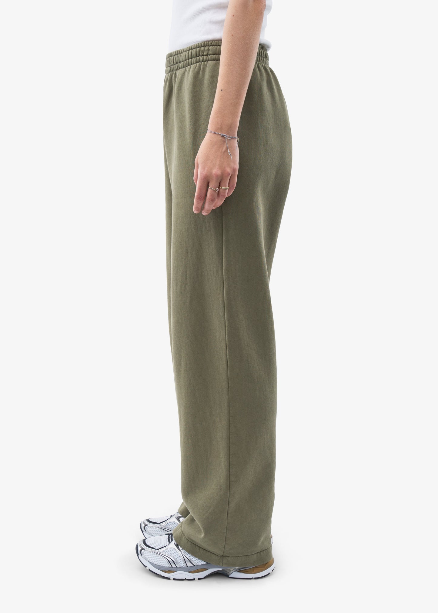 Jogging ample en coton bio | kaki "organic straight leg sweatpants - dusty olive"