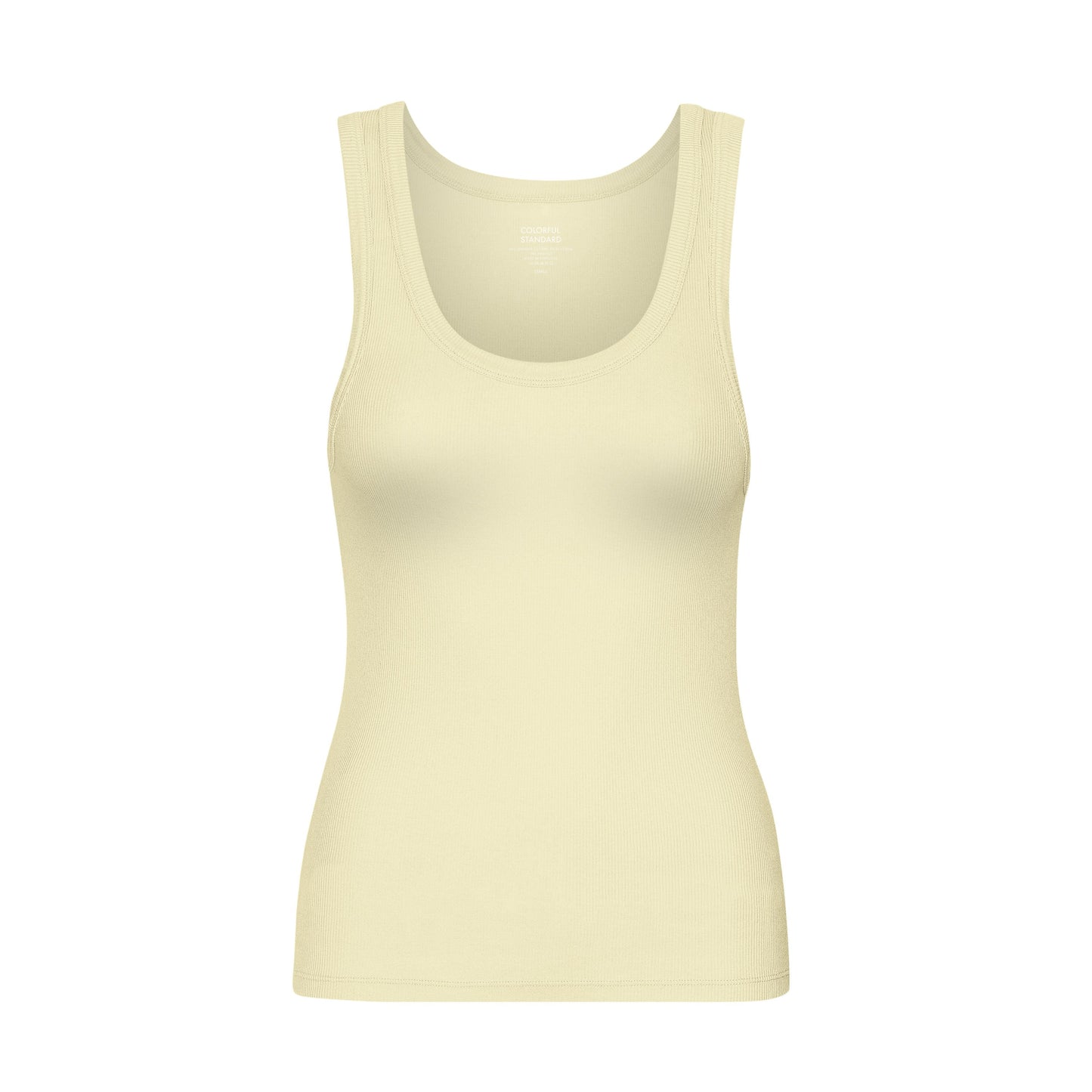 Débardeur côtelé en coton bio | jaune "women organic rib tank top soft yellow"