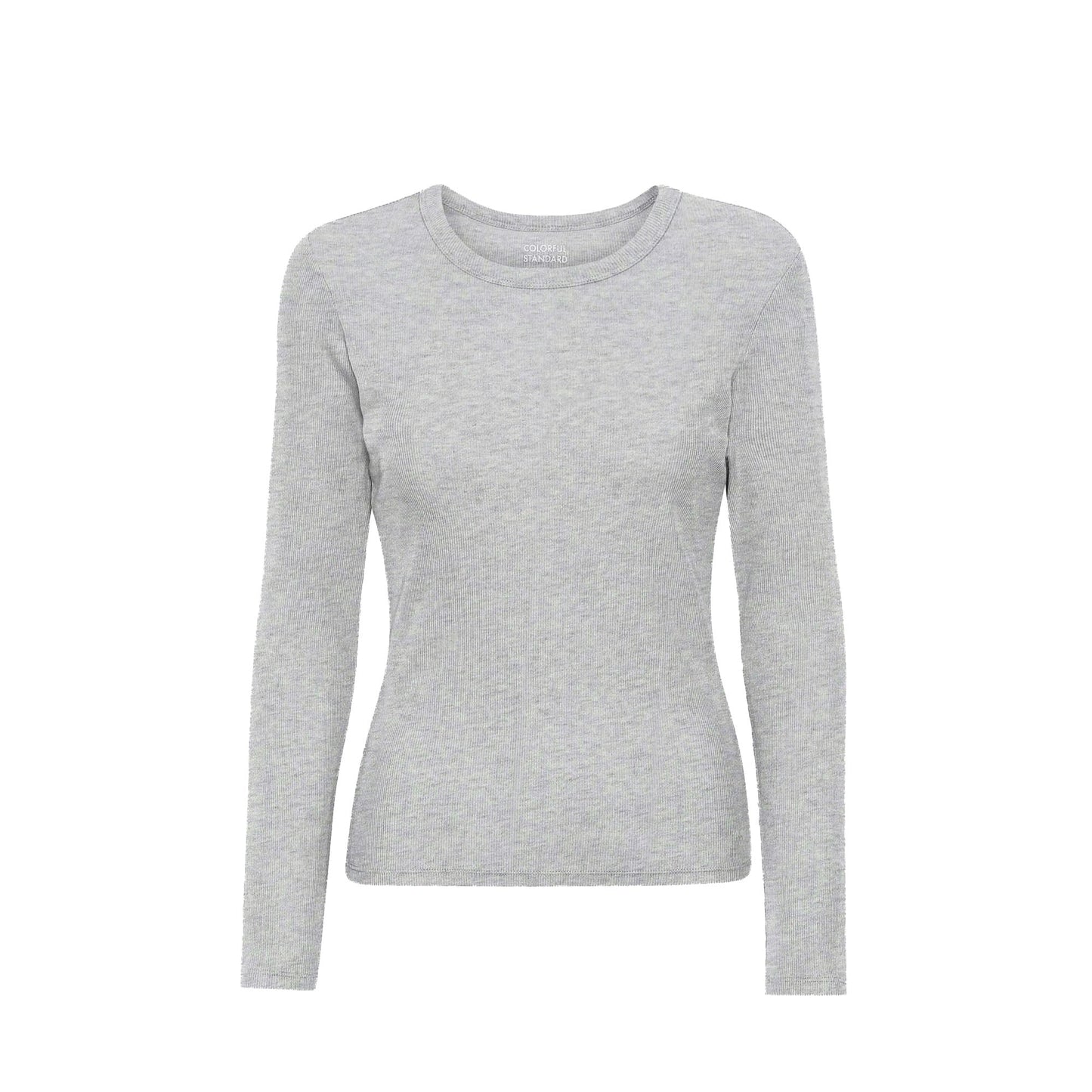T-shirt manches longues côtelé en coton bio | gris "heather grey"