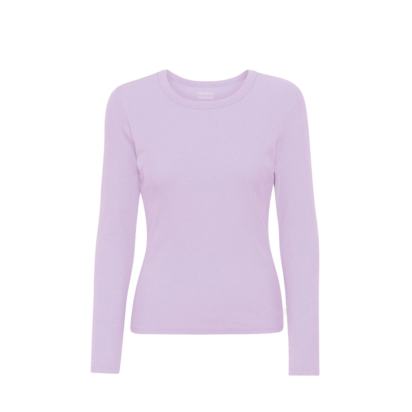 T-shirt manches longues côtelé en coton bio | violet "soft lavender"