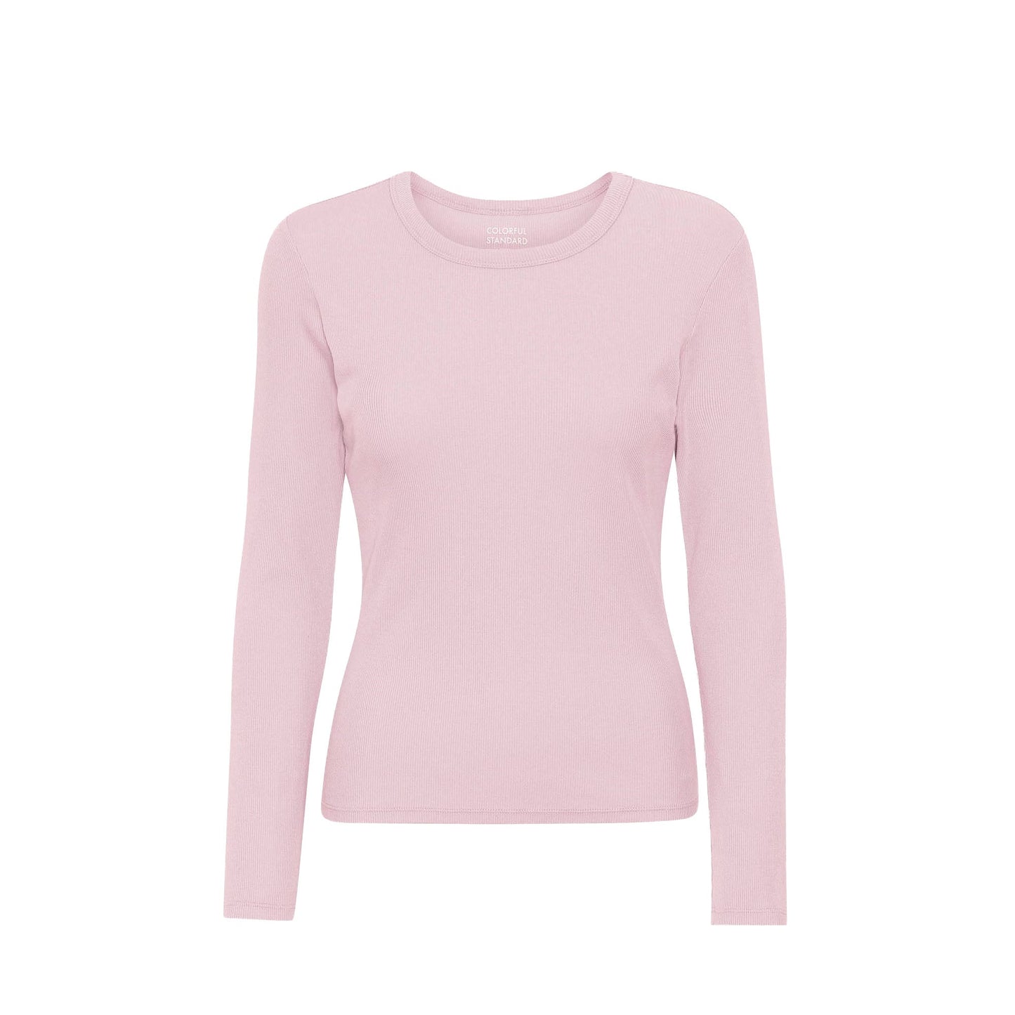 T-shirt manches longues côtelé en coton bio | rose "faded pink"
