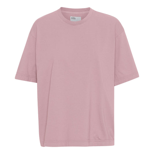 T-shirt manches courtes oversize en coton bio | rose "organic t-shirt faded pink"