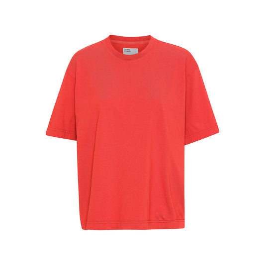 T-shirt oversize en coton bio | rouge "red tangerine"