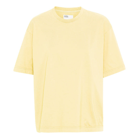 T-shirt oversize jaune clair en coton bio - women oversized organic t-shirt soft yellow