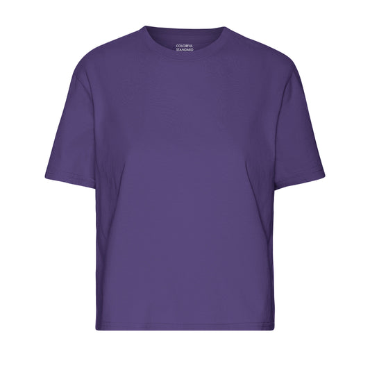 T-shirt en coton bio | violet "organic boxy crop tee - ultra violet"