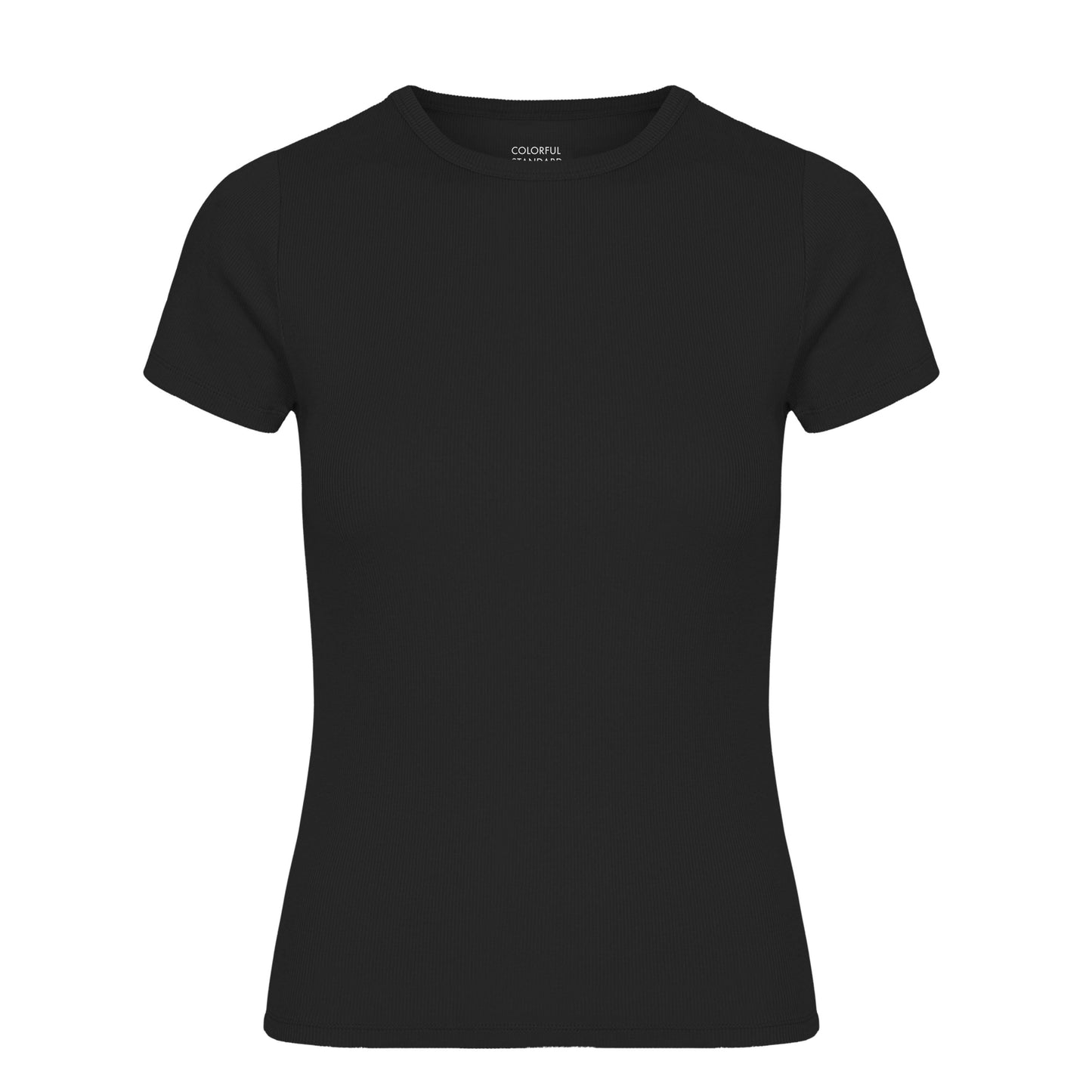 T-shirt côtelé en coton bio | noir "organic rib ss t-shirt - deep black"