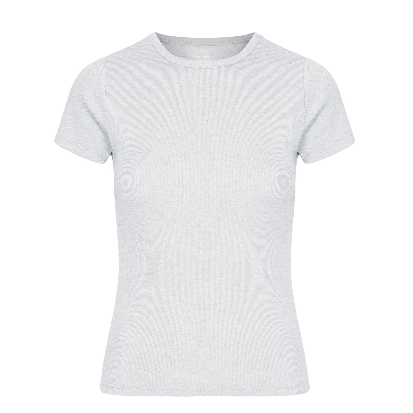 T-shirt côtelé en coton biologique | gris clair "organic rib ss t-shirt - snow melange"
