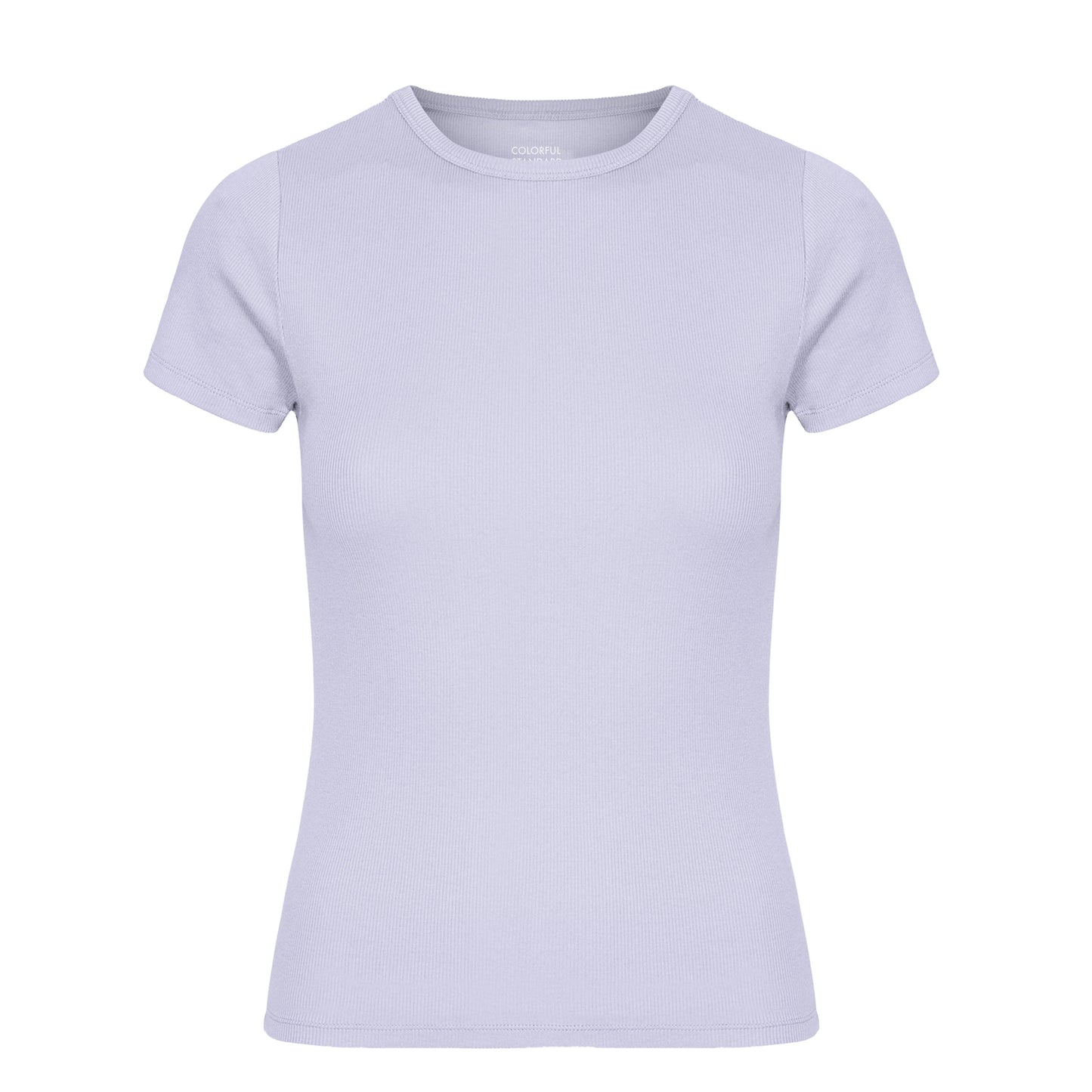 T-shirt côtelé en coton biologique | violet "organic rib ss t-shirt - soft lavender"